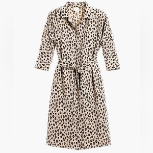Chico's Leopard Print Button Front Dress size 0.5 (Small-6) 3/4 sleeve belted
